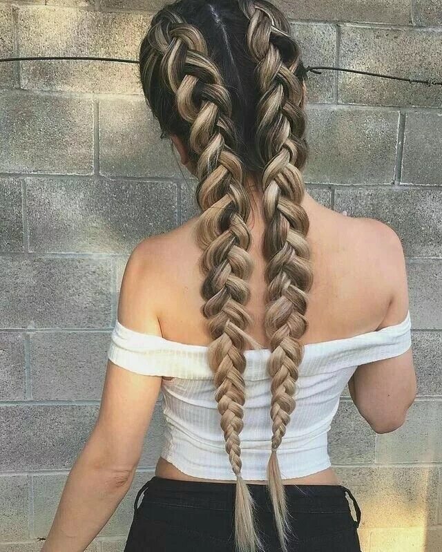 Прическа на длинные волосы две косички Французские косы Long hair styles, Cool hairstyles, Hair