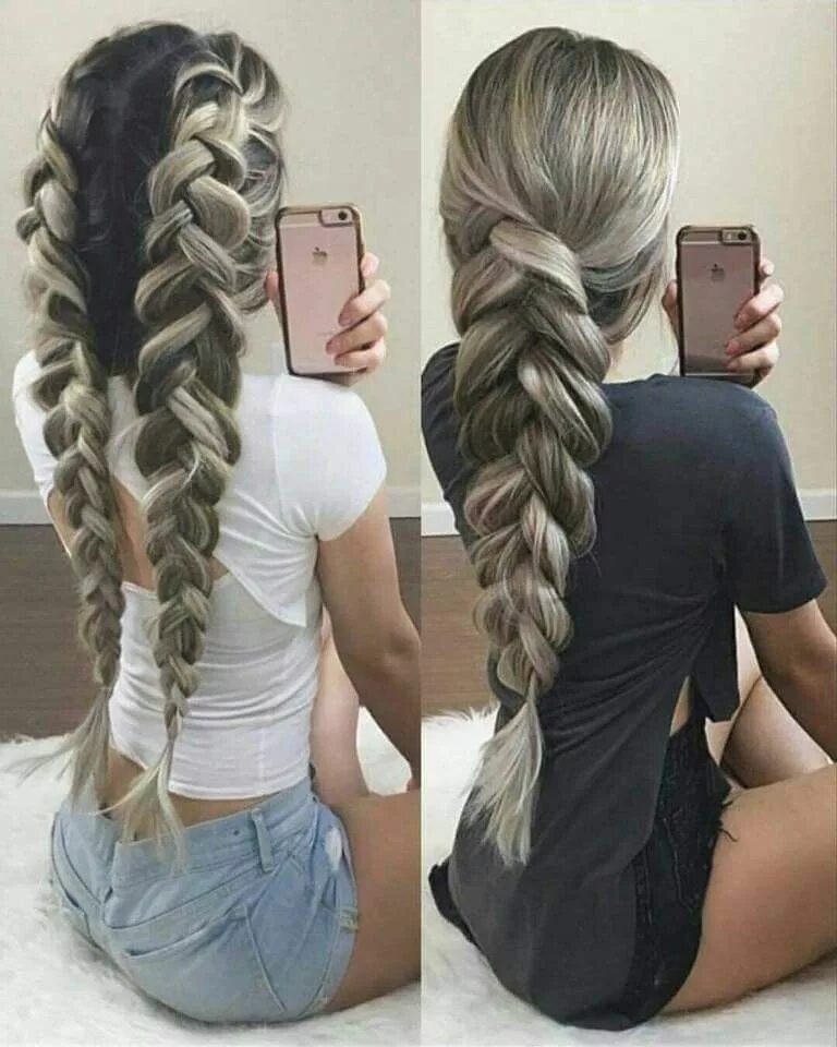 Прическа на длинные волосы две косички Pin by brigette maharaj on Hairstyles in 2019 Braided hairstyles, Long hair styl