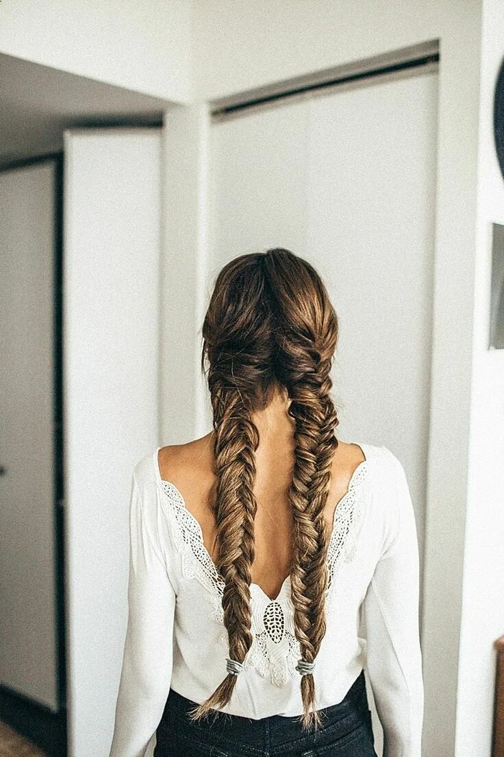 Прическа на длинные волосы две косички Pin by xian on braid Long hair styles, Teen hairstyles, Hair looks