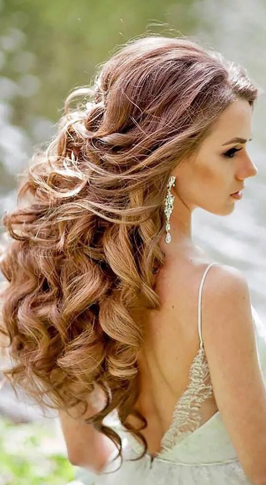 Прическа на длинные волосы локоны свадьба Beautiful curly long hairstyles #curlylonghairstyles Down hairstyles for long ha