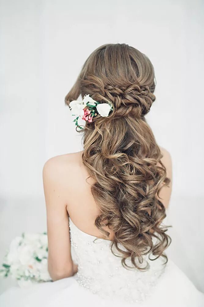 Прическа на длинные волосы на роспись 45 Half Up Half Down Wedding Hairstyles Ideas Wedding hair down, Simple wedding 