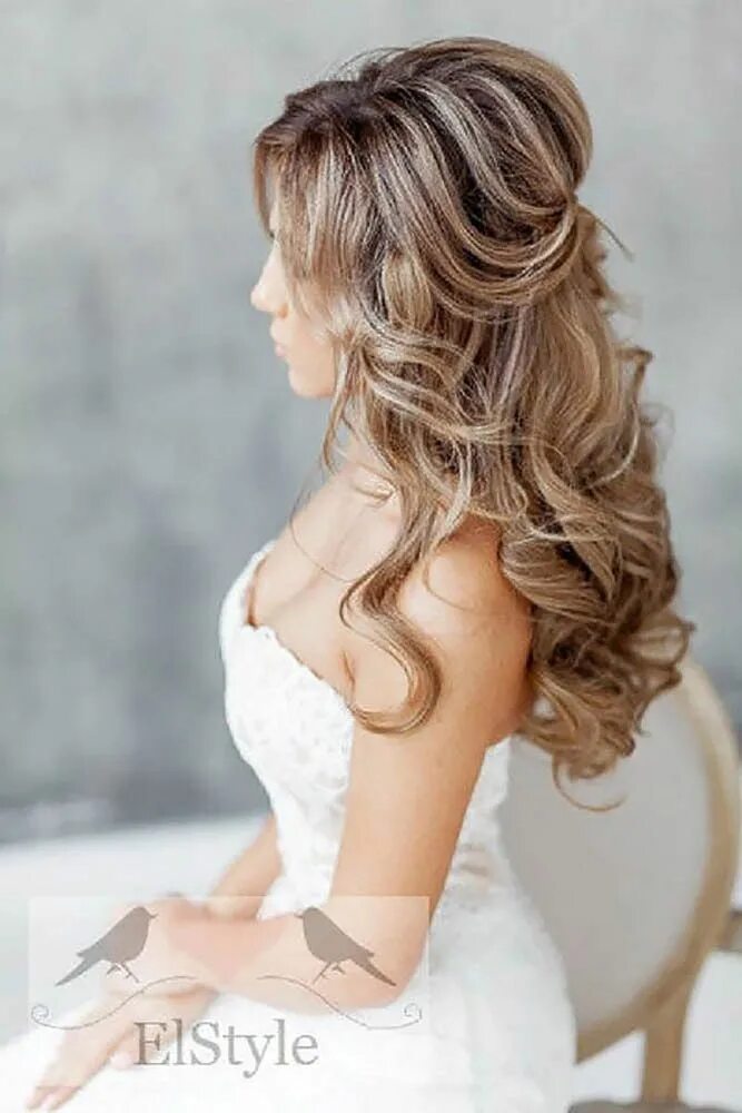 Прическа на длинные волосы полусобранные 10 Ideas Of Half Up Half Down Wedding Hairstyles Long hair styles, Wedding hair 