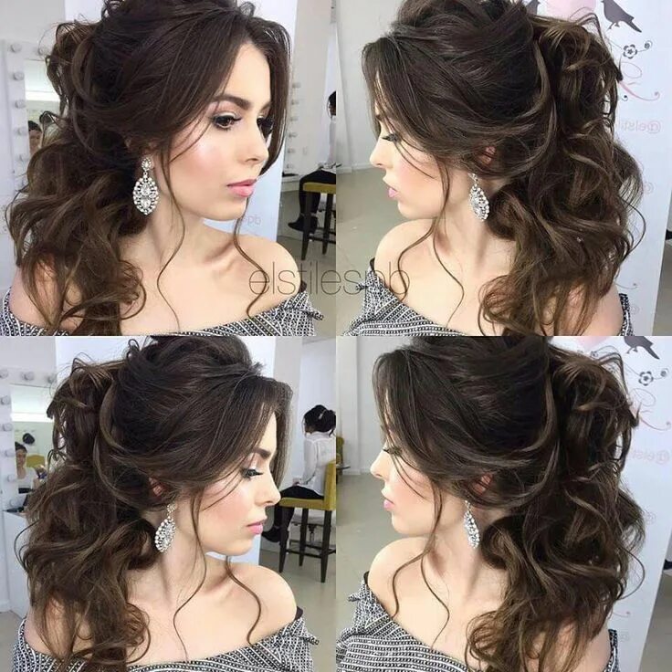 Прическа на длинные волосы полусобранные Pin by Cena Sheets on fashions Wedding hairstyles, Long hair styles, Wedding hai