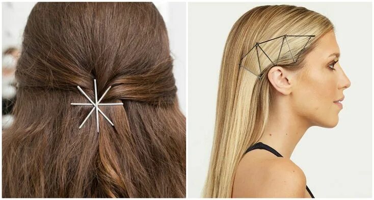 Прическа на длинные волосы с невидимками Tel Tokalar ile Saç Modelleri #bobbypins #pin #teltoka #hairstyle #simple #color