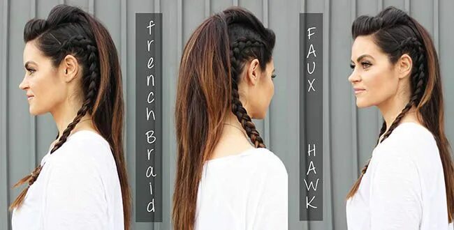 Прическа на длинные волосы сбоку Faux Hawk Hair Tutorial - Glam Latte in 2024 Long hair styles, Hair tutorial, Fa