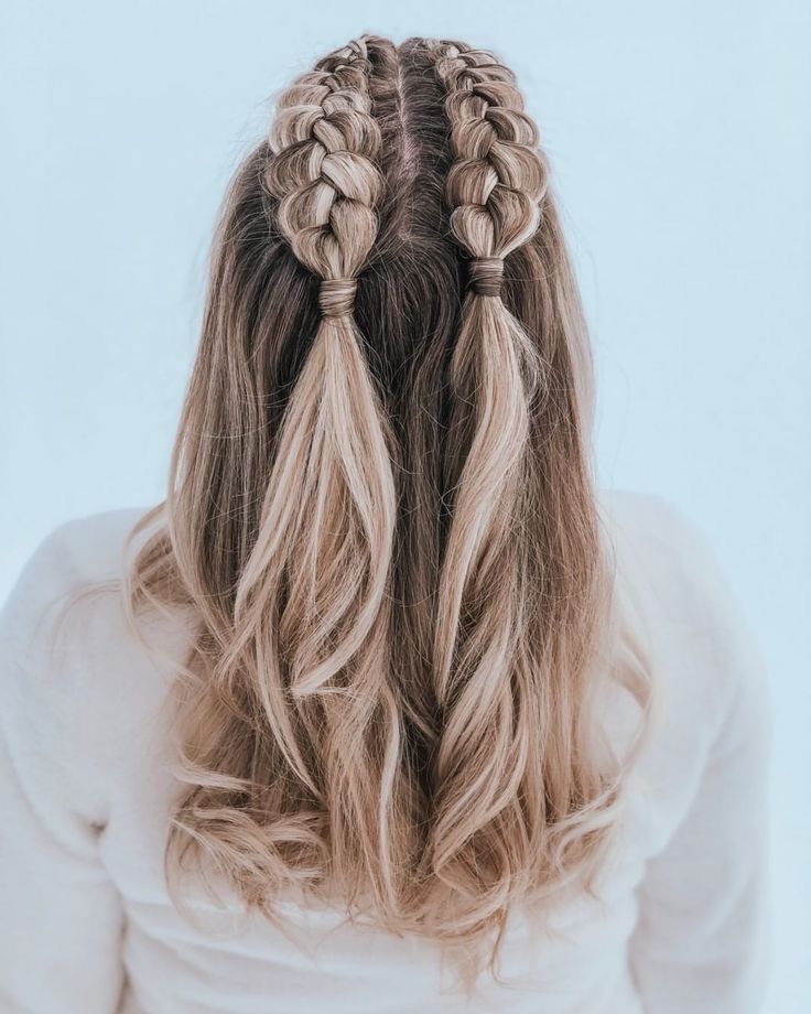 Прическа на длинные волосы в школу косички ☆ Pinterest//Babssterkens ☆ Long hair styles, Diy hairstyles easy, Hair styles