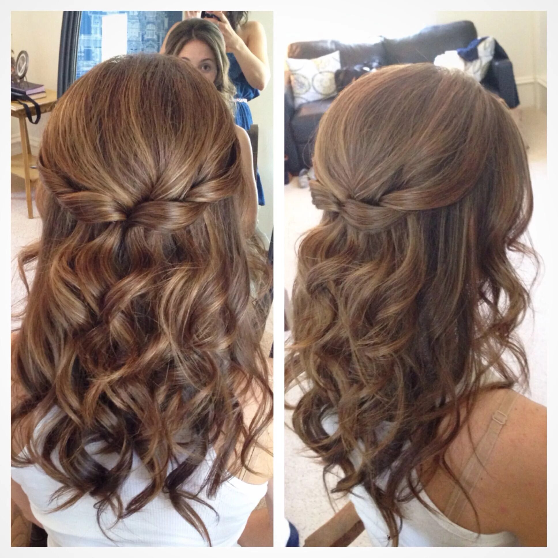 Прическа на длинные волосы вид спереди Half up half down hair, wedding hair, pretty hair Curled prom hair, Hair lengths