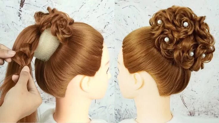 Прическа на длинные волосы видеоурок Beautiful Hairstyle For Party Wedding 2019 - Bridal Bun Hairstyle Tutorial Trend