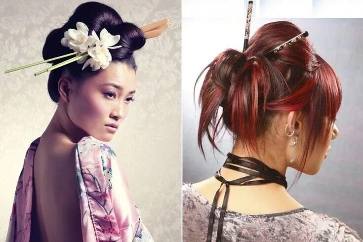 Прическа на длинные волосы японские Pin on Fêtes et saisons Japanese hairstyle, Hair bun tutorial, Short hair styles