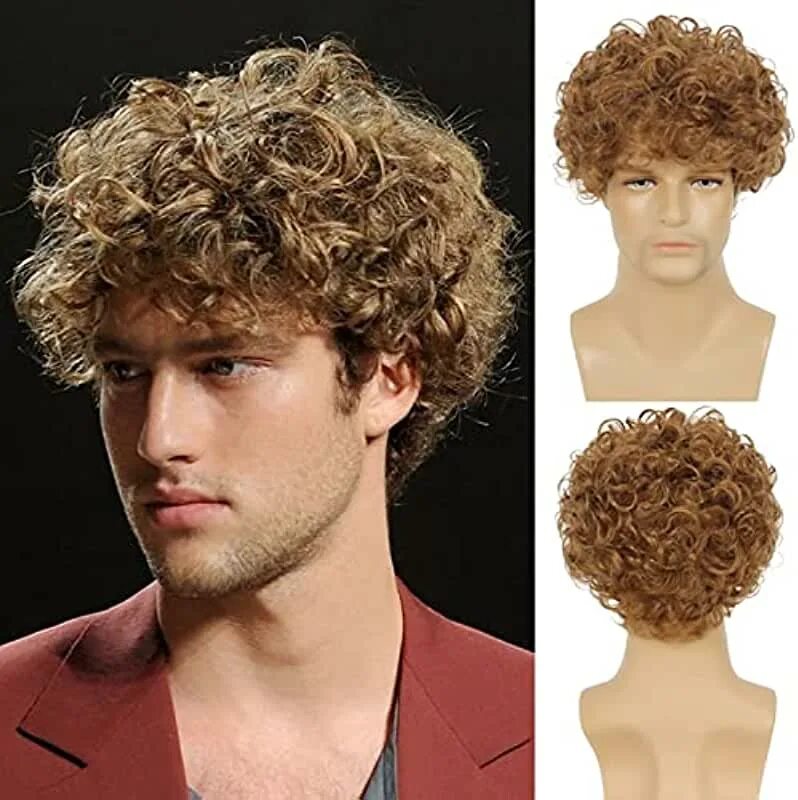 Прическа на длинные жесткие волосы Amazon.com: Light Brown Wig Men