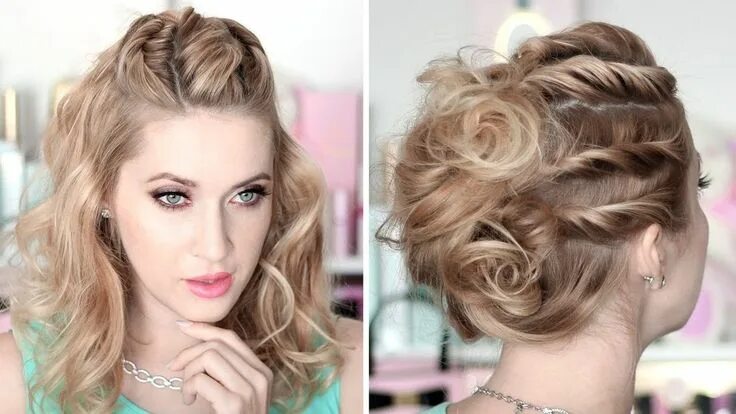 Прическа на др на средние волосы 95 Inspirational Holiday Hairstyles Chignon cheveux mi long, Cheveux mi long, Tu