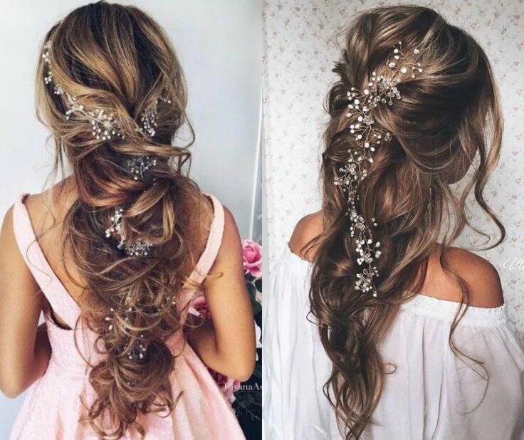 Прическа на фото выпускного длинные волосы Simply Adorable Prom Hairstyles 2017 jewel hair accessories #promUpdos Prom hair