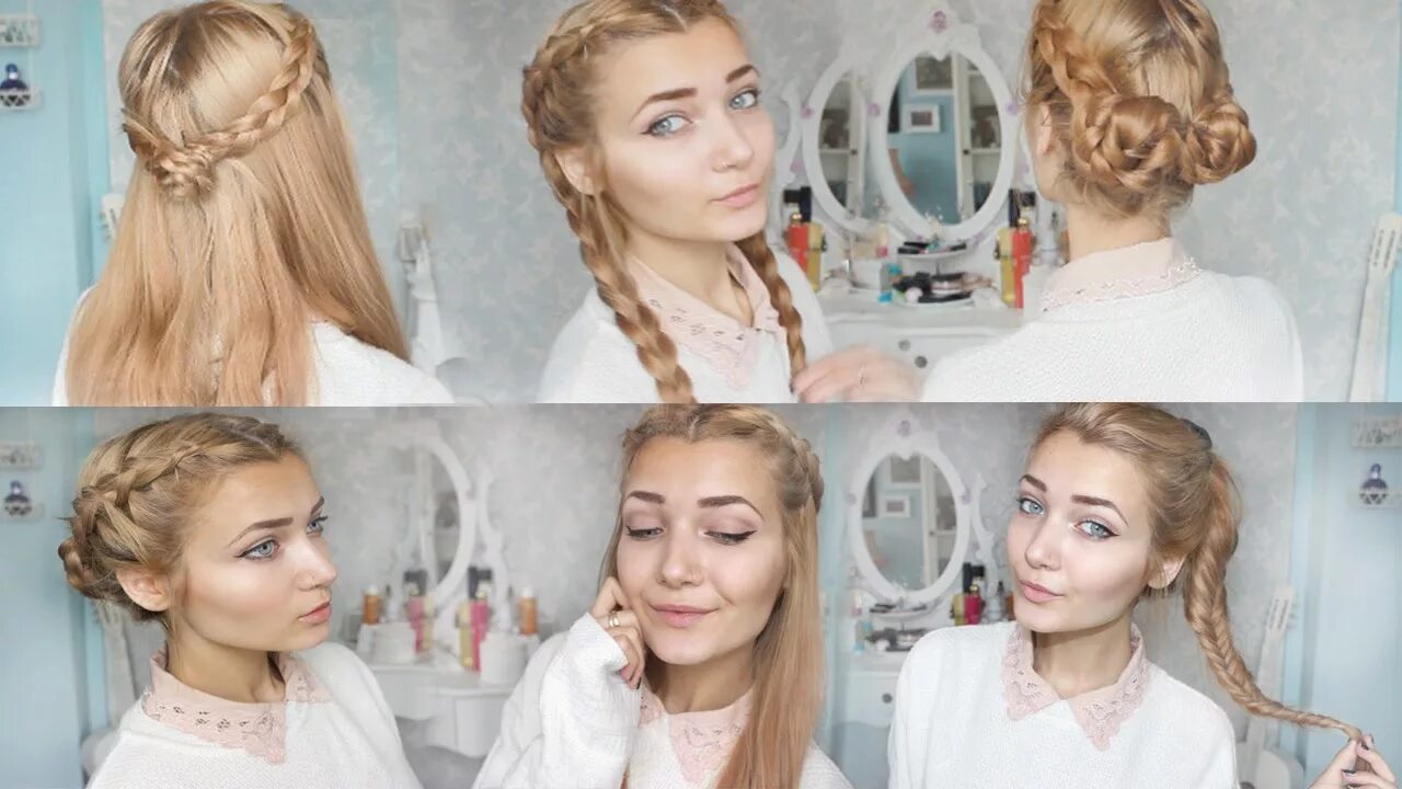 Прическа на фотосессию в школу 4 Cute Braid Back To School Hairstyles - YouTube