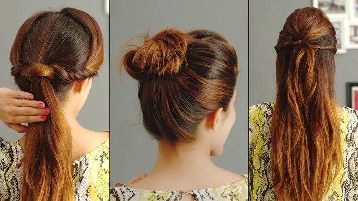 Прическа на грязные волосы 3 Quick And Easy Hairstyles For Greasy Hair Easy hairstyles, Long hair styles, H