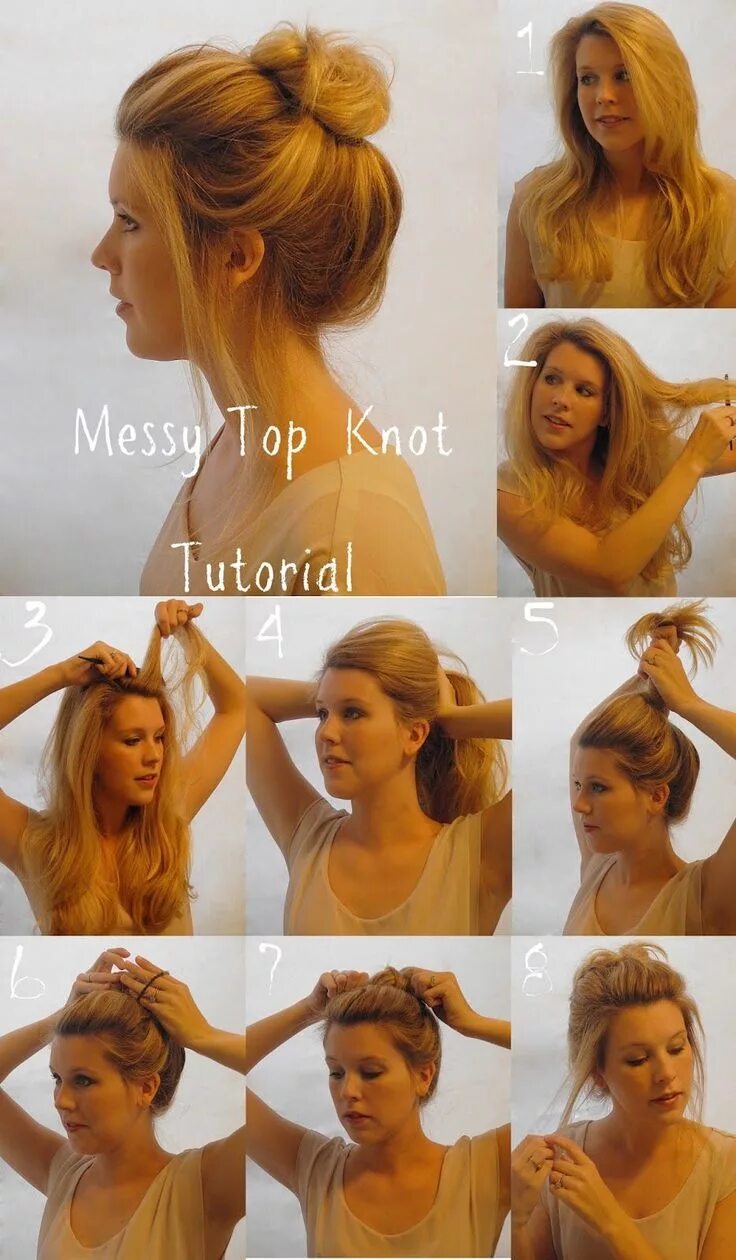 Прическа на грязные волосы на скорую DIY Messy Knot hair long hair updo braids diy hair knot diy bun hair tutorial ha