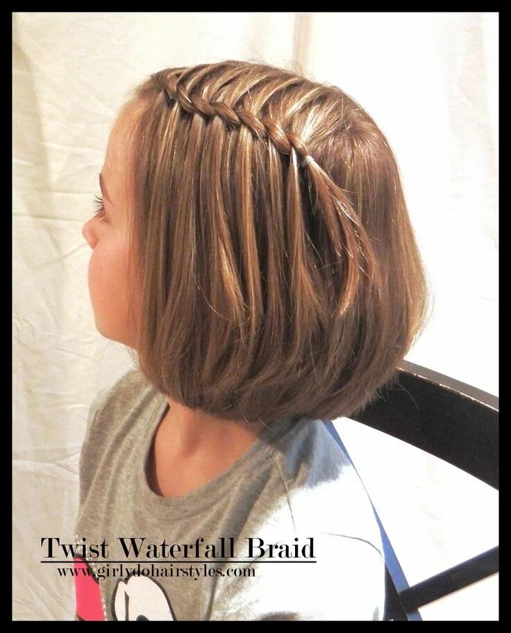 Прическа на каре 2024 девочке Girly Do Hairstyles: By Jenn: Twisted Waterfall Braid Girl hair dos, Girl hairst