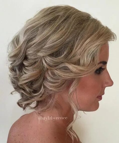 Прическа на каре на свадьбу для мамы 10 популярных идей на тему "curled updo short hair" для вдохновения