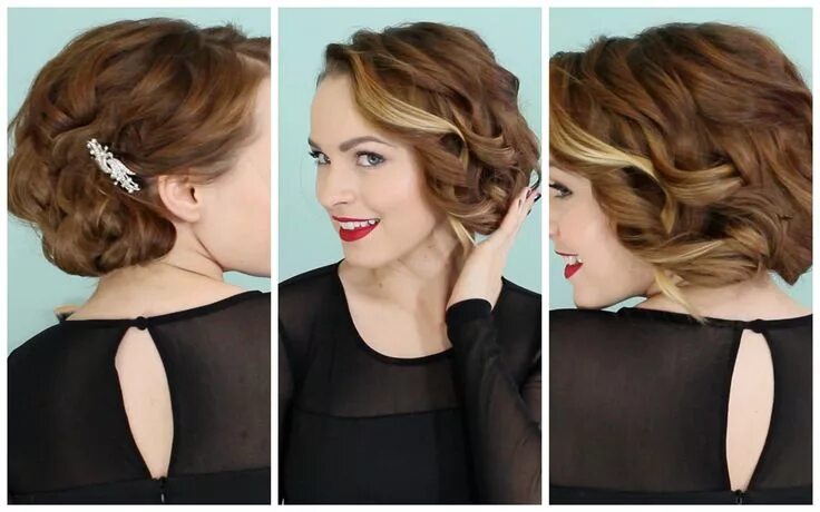 Прическа на каре волосы на праздник Holiday Faux Bob - No teasing required :D! Stylish hair, Bob hairstyles, Gorgeou