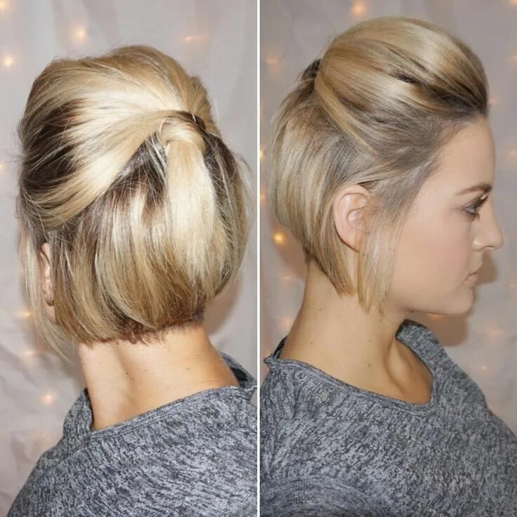 Прическа на каждый день на короткие Instagram Short wedding hair, Short hair styles, Short hair updo