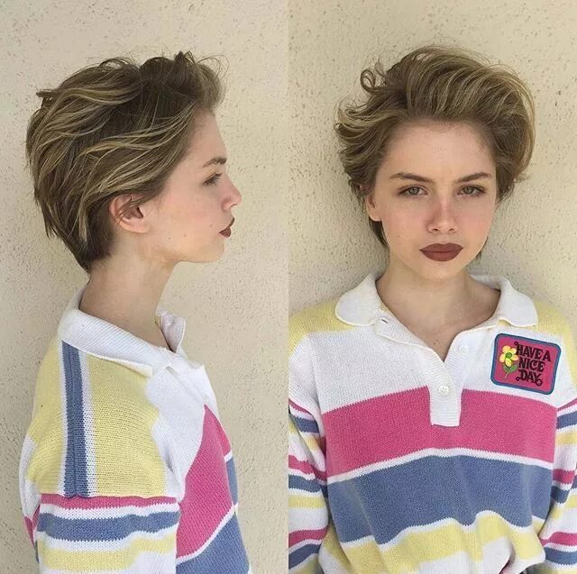 Прическа на короткие волосы 15 лет I love her hair!!!!! Short hair styles, Long pixie, Long pixie hairstyles