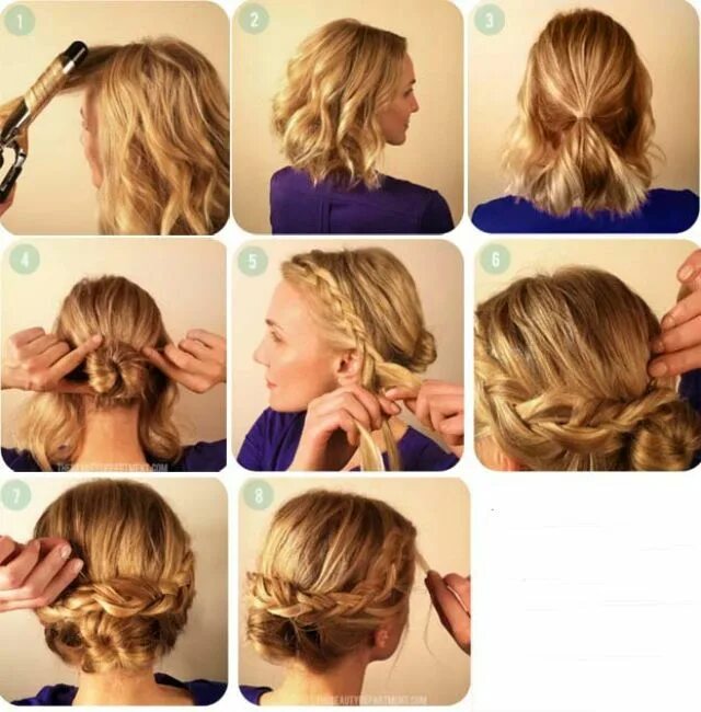 Прическа на короткие волосы для начинающих Venus y su espejo Recogido con trenzas, Peinados, Peinados con trenzas