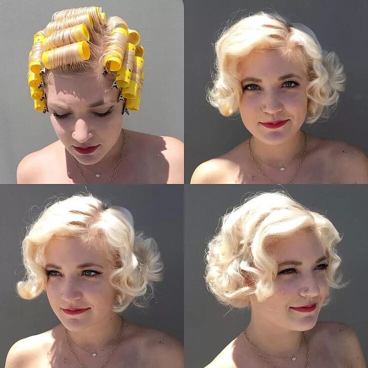 Прическа на короткие волосы накрутить See this Instagram photo by @fernthebarber * 1,102 likes Hair rollers, Vintage h