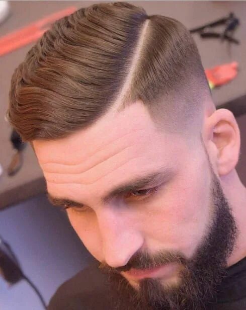 Прическа на короткие волосы с пробором 35 Sleekest Taper Haircuts for Men Top Hairstyles 2019 Hard part haircut, Fade h