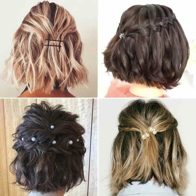 Прическа на короткие волосы шпильки Short and medium hair hairstyles 2020: 150 beautiful ideas!