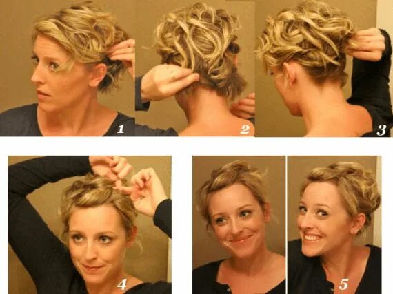 Прическа на короткие волосы в домашних условиях Easy Updos for Short Hair to Do Yourself #Diyhairstyles Diy hairstyles Прически 