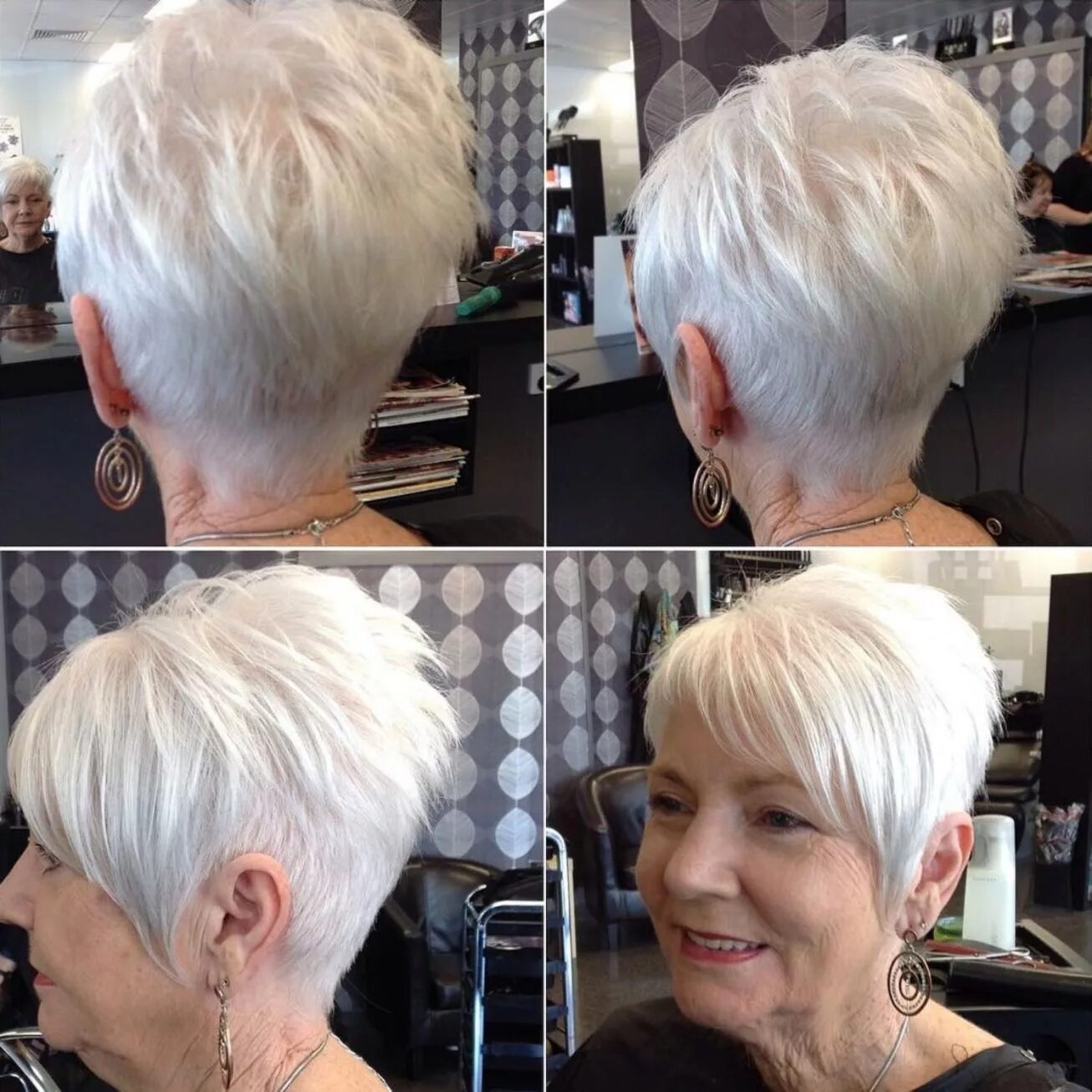 Прическа на короткие волосы женская 60 Silver Pixie For Older Women Haarschnitt, Coole frisuren, Kurzhaarschnitte