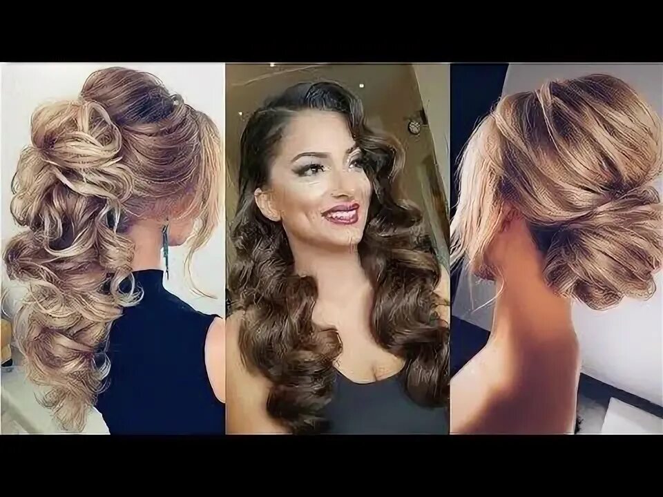 Прическа на корпоратив на средние волосы Curly prom hairstyle for long medium hair tutorial. Wedding updo - YouTube (With