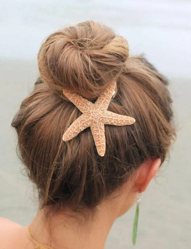 Прическа на море на средние Nos idées de coiffures pour aller à la plage Starfish hair clip, Mermaid accesso