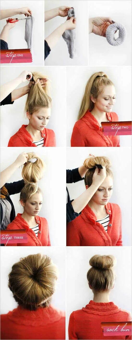 Прическа на носки на длинные волосы And master the sock bun for good hair on even the worst mornings. Hair beauty, D