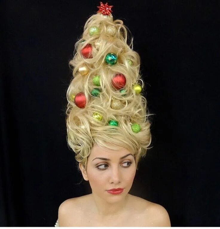 Прическа на новый год на волосы Christmas tree hair, christmas tree, hair, hairstyles Holiday hairstyles, Christ