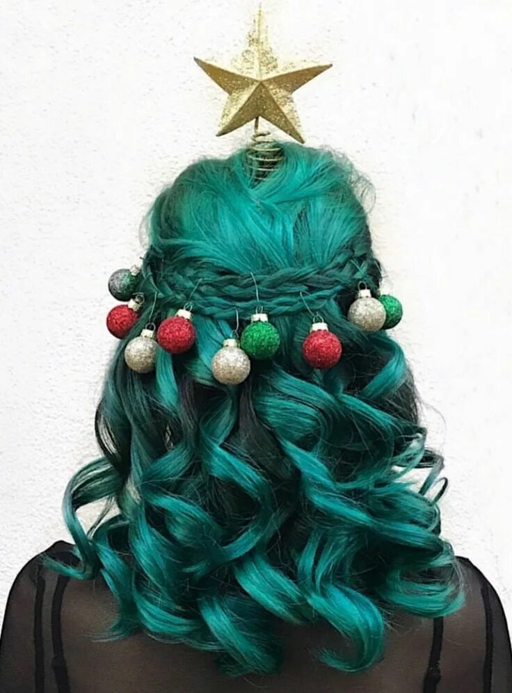 Прическа на новый год средние волосы dyed hair everywhere Christmas hair, Christmas hairstyles, Holiday hair inspirat