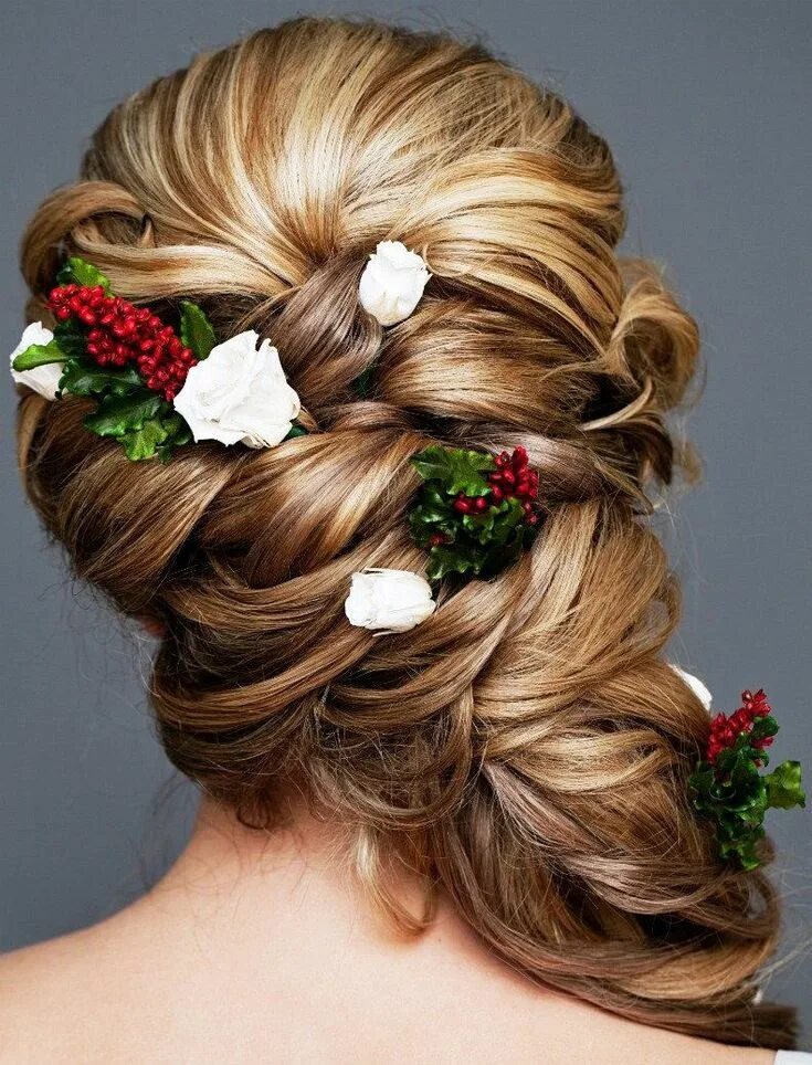 Прическа на новый год средние волосы Wedding Hairstyles ♥ ❷ Hair styles, Winter wedding hair, Christmas hairstyles