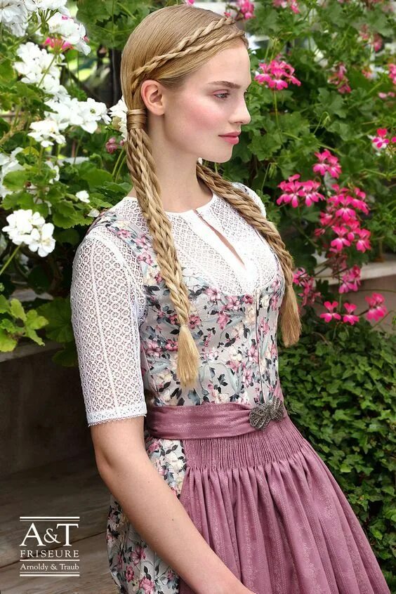 Прическа на октоберфест для женщин Pin on estilo pessoal German dress dirndl, Dirndl dress traditional, Dirndl hair