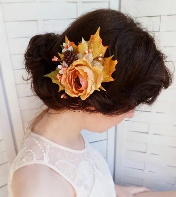 Прическа на осенний бал в школу This item is unavailable - Etsy Autumn hair accessories, Bridesmaid hair accesso