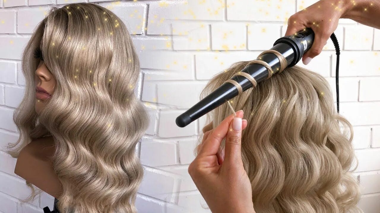 Прическа на плойку на средние Локоны на конусную плойку how to curl your hair - YouTube Rizos, Ondas, Glam