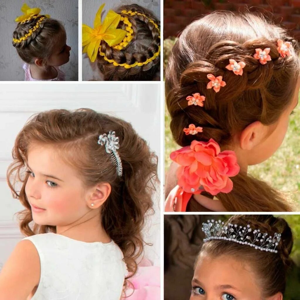 63 детские прически на выпускной в детский сад Kids hairstyles, Flower girl hair