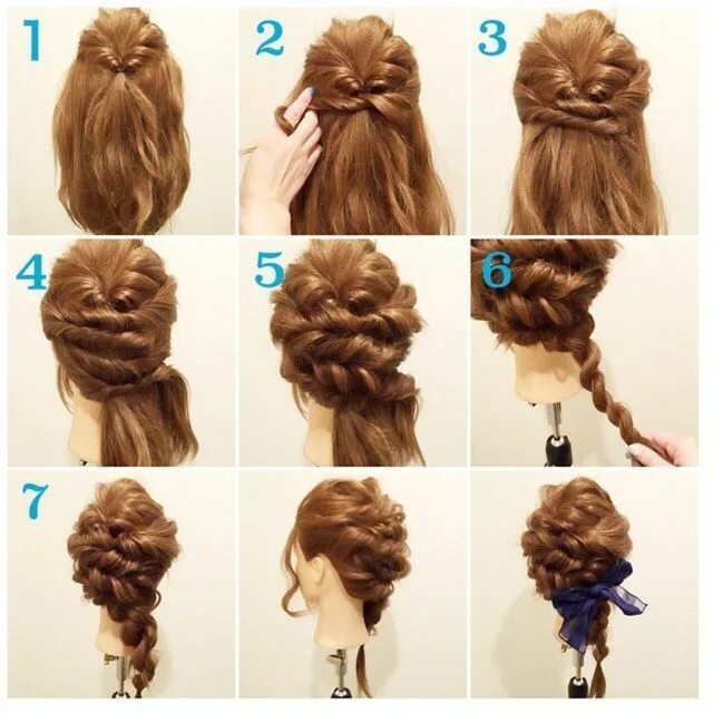 Прическа на праздник пошагово фото Hair arrange, Peinados hair styles, Hair styles