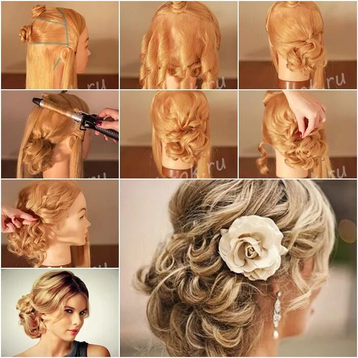 Прическа на праздник пошагово фото How to Make Red-Carpet Looking Updo Wedding Hairstyle - DIY Tutorials Wedding ha