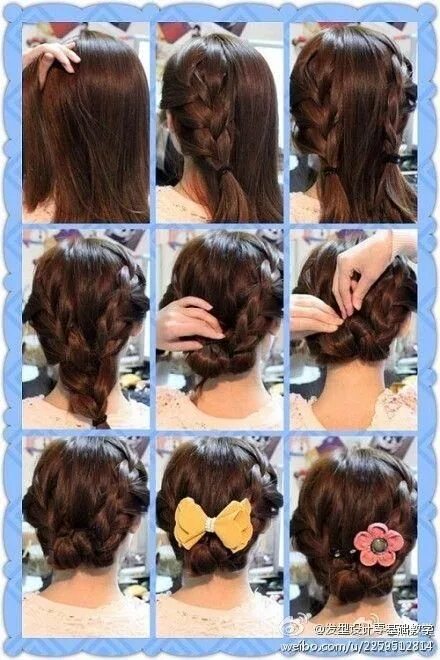 Прическа на праздник своими руками Braided Bun Updo (Hair and Beauty Tutorials) Long hair styles, Hair styles, Hair