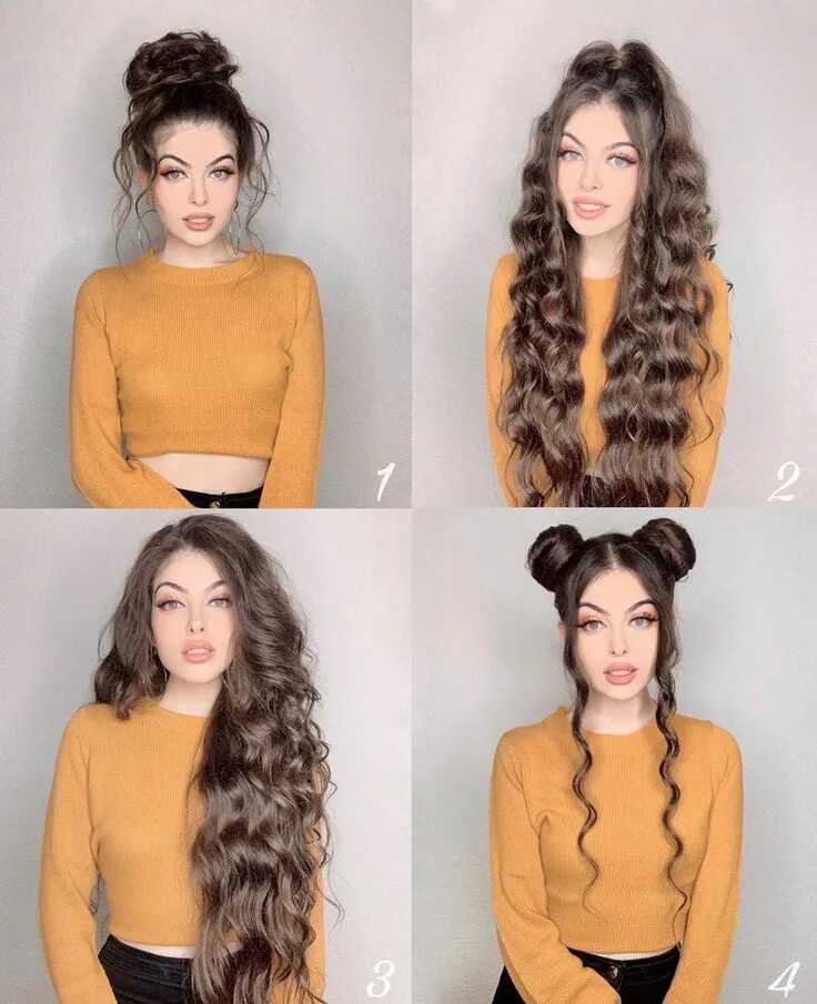 Прическа на прогулку 2024 Gülcan & Sahinur Twins on Instagram: "Which hairstyle is your favorite? 1, 2, 3 