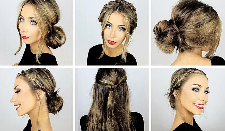 Прическа на работу на средние easy formal hair styles Heatless hairstyles, Work hairstyles, Easy hairstyles