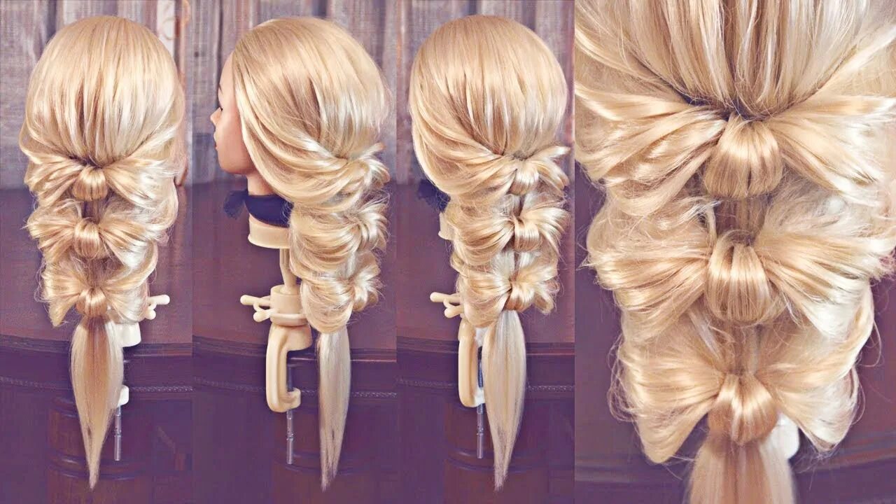 Прическа на резиночках на длинные Бантики Авторские причёски Лена Роговая Hairstyles by REM Copyright © #hairstyle