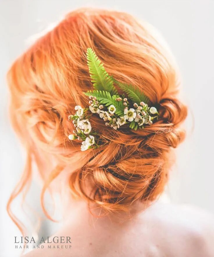 Прическа на рыжие волосы средней See website for online wedding hair training * Low bun * wedding hair makeup bri