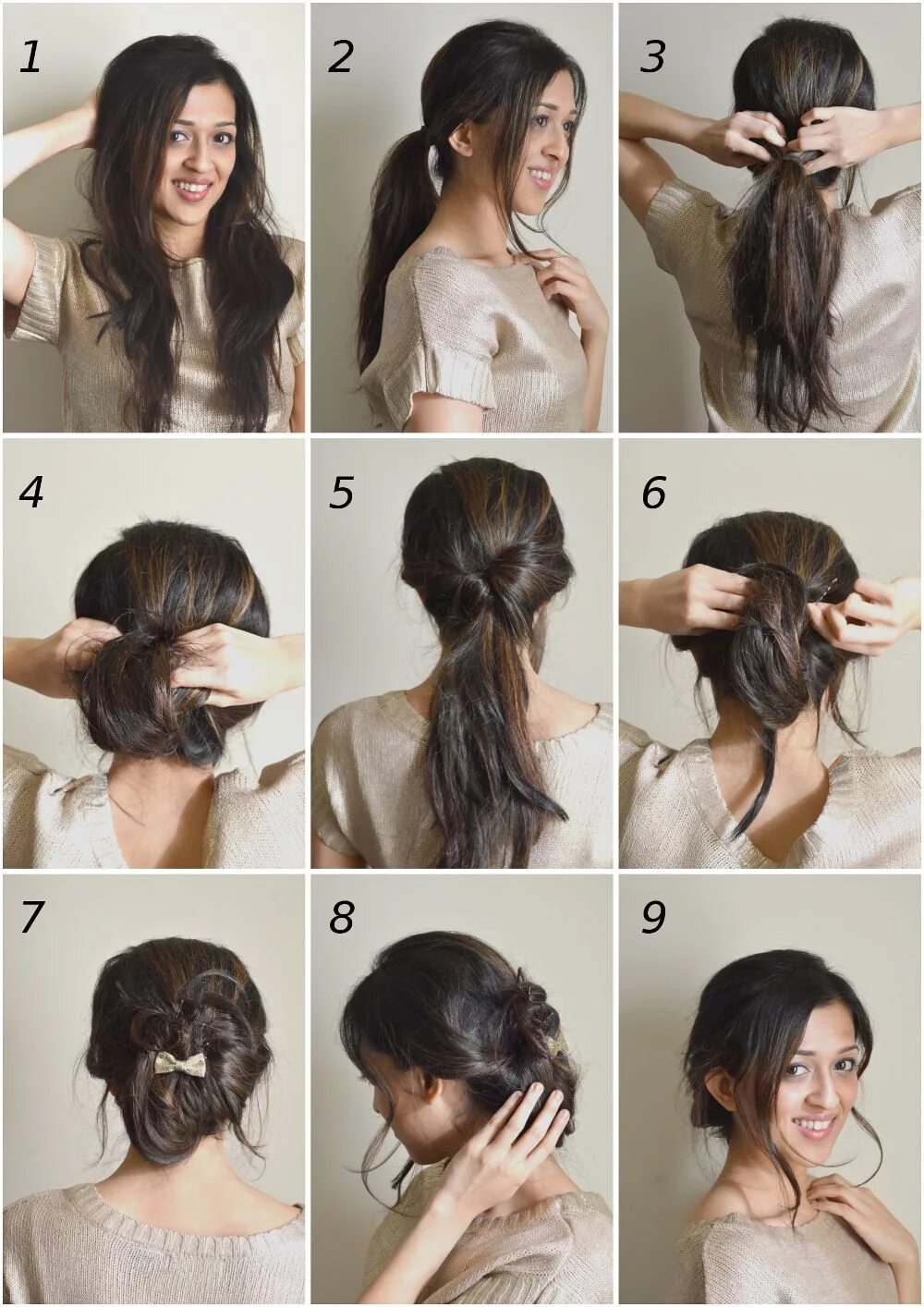 Прическа на скорую руку на длинные Pin by Brenda Horvat on Peinados/cortes Diy hairstyles, Lazy girl hairstyles, Ea