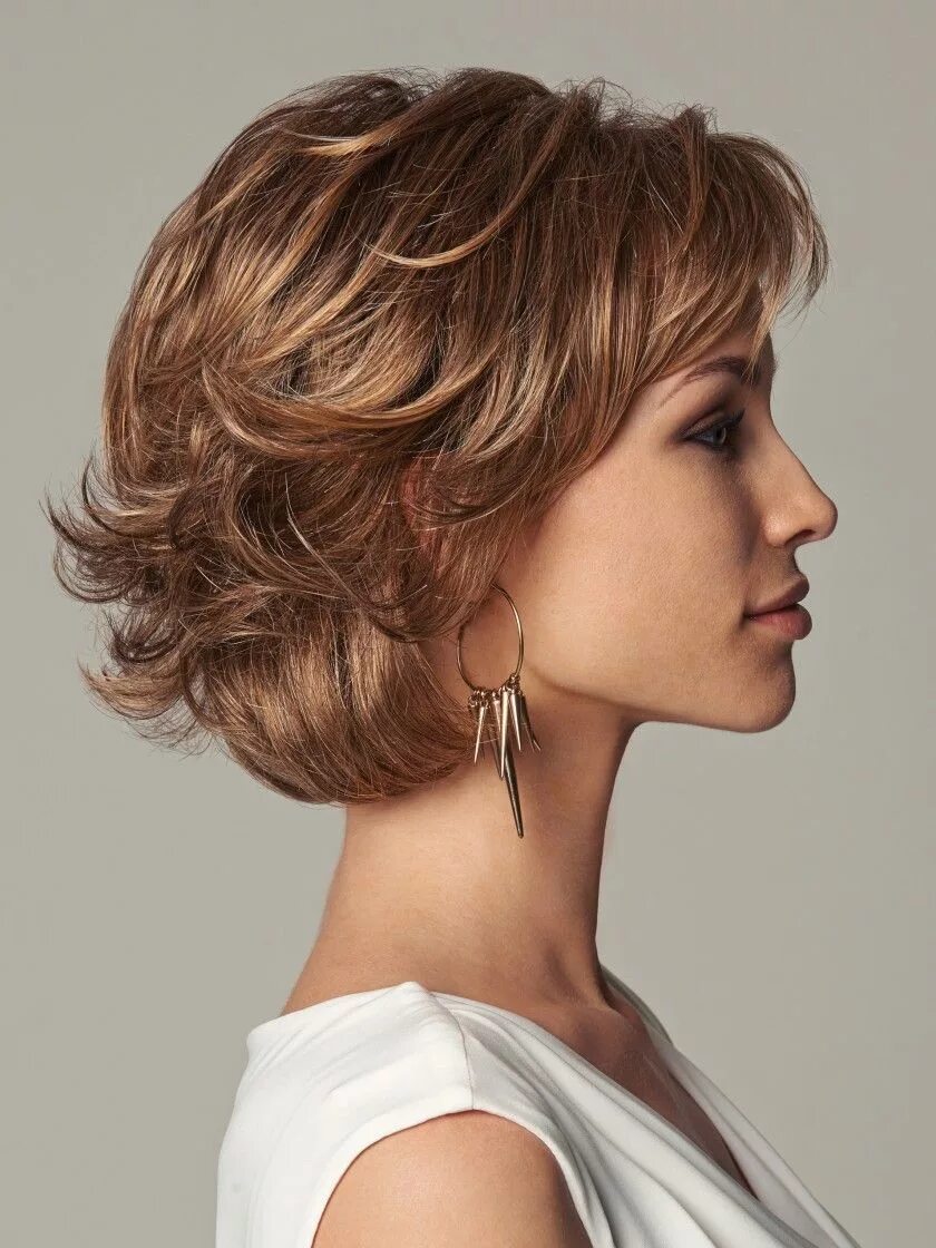 Прическа на средние короткие волосы женская GL27-29 Medium hair styles, Short hair with layers, Hairstyles for thin hair