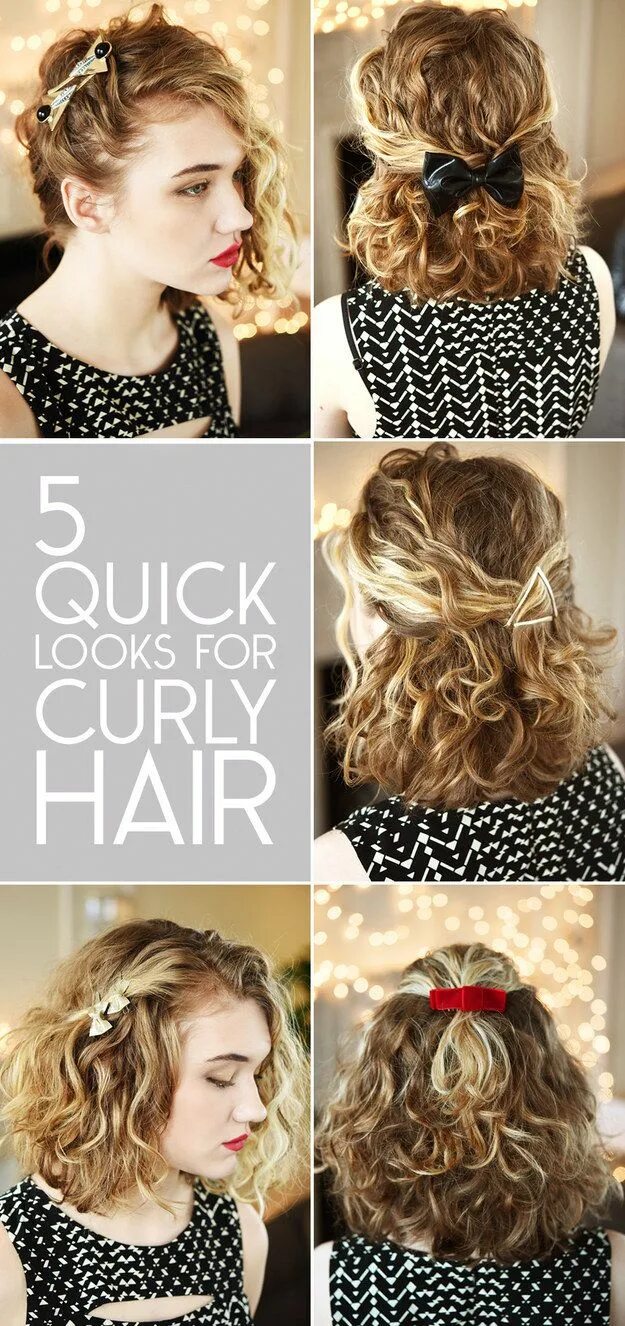 Прическа на средние кудрявые волосы простые Easy, Breezy, Beautiful Hairstyles For Medium-Length Hair Curly hair styles, Cur